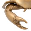 Solid casted brass crab object with a vintage brass finish