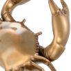 Solid casted brass crab object with a vintage brass finish