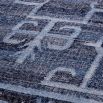 Flat woven blue rug crafted from recycled cotton denim