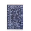Flat woven blue rug crafted from recycled cotton denim