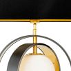 Gold table lamp with pearl orb design and black marble base