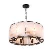 Alabaster panel ceiling light in dark bronze finish