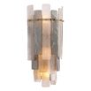 Smoked glass panel wall light with brass fixtures