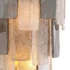 Smoked glass panel wall light with brass fixtures