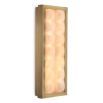 Softly quilted glass wall lamp with brass edge