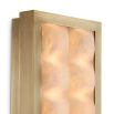 Softly quilted glass wall lamp with brass edge