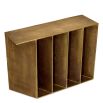Elegant vintage brass console table with five slim legs