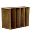 Elegant vintage brass console table with five slim legs
