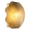 Gorgeous wall light featuring frosted glass and antique brass accents