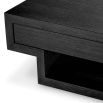 Low modern coffee table with shelf and two drawers in charcoal grey