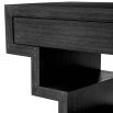Stepped modern console table with two drawers in charcoal grey finish