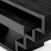 Stepped modern console table with two drawers in charcoal grey finish