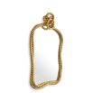 Antique gold mirror with unique rope detail crown