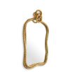 Antique gold mirror with unique rope detail crown