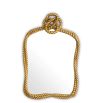 Antique gold mirror with unique rope detail crown