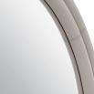 Circular mirror with elegant grey faux leather frame