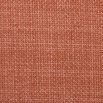 orange linen upholstered armchair with horizontal fluting and brass frame