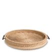 Natural rattan serving piece with wooden handles