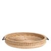 Natural rattan serving piece with wooden handles