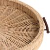 Natural rattan serving piece with wooden handles