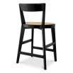 A stylish counter stool by Eichholtz with a black composition and rattan seat