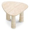 organic three sided travertine side table - small