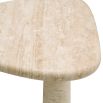 organic three sided travertine side table - small