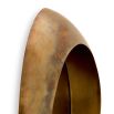 Vintage brass round mirror boasting sleek circular form