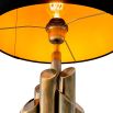 Gold clustered pipe design table lamp with black shade