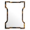 Wall mirror with striking tortoise shell frame