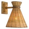Wall lamp with rattan shade