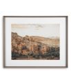 Print beautifully capturing the iconic Ksar in a delicate brown wooden frame