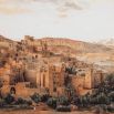 Print beautifully capturing the iconic Ksar in a delicate brown wooden frame