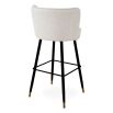 High back lyssa off-white upholstered bar stool with black tapered legs