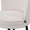 High back lyssa off-white upholstered bar stool with black tapered legs