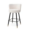 Wrap around back counter stool in sumptuous lyssa off-white upholstery