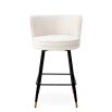 Wrap around back counter stool in sumptuous lyssa off-white upholstery
