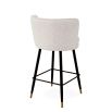 Wrap around back counter stool in sumptuous lyssa off-white upholstery