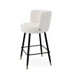 Wrap around back counter stool in sumptuous lyssa off-white upholstery