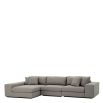 Grey linen upholstered lounge sofa
