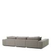 Grey linen upholstered lounge sofa