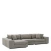 Grey linen upholstered lounge sofa