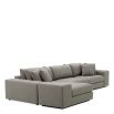 Grey linen upholstered lounge sofa