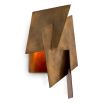 Wall lamp with abstract design in vintage brass finish