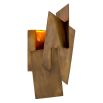 Wall lamp with abstract design in vintage brass finish