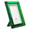 Green crystal glass picture frames in a set of 2 - small or larger size available