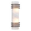 Wall light with alabaster shade and bronze metal accents