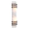 Wall light with alabaster shade and bronze metal accents