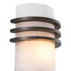 Wall light with alabaster shade and bronze metal accents