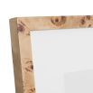 Burled wood photo frame with white boarder 